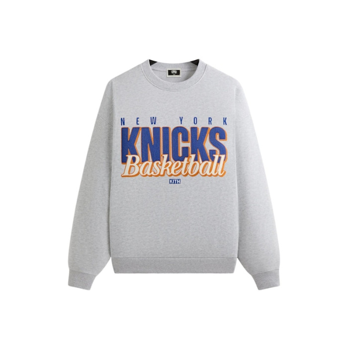 Kith For The New York Knicks Classic Vintage Nelson Crewneck Light Heather Grey