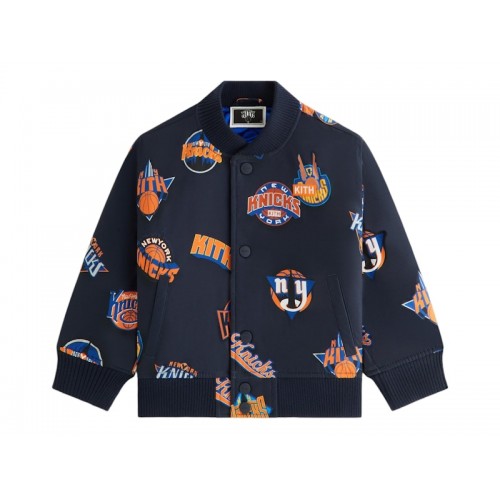 Оригинальный шмот Kith x New York Knicks Kids Printed Bomber Jacket Nocturnal