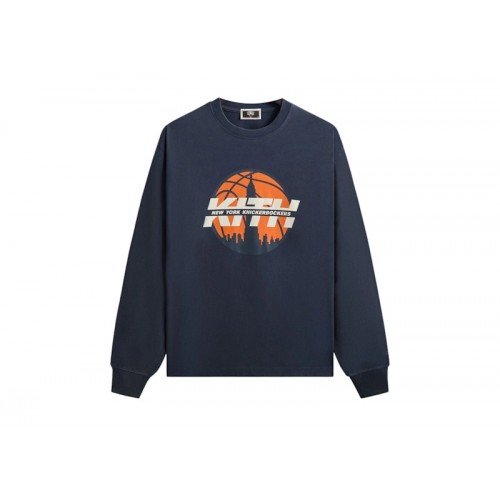 Kith x New York Knicks Knickerbockers Long Sleeve Quinn Vintage Tee Nocturnal