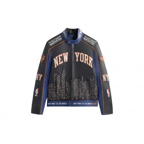 Kith x New York Knicks Leather Moto Jacket Nocturnal