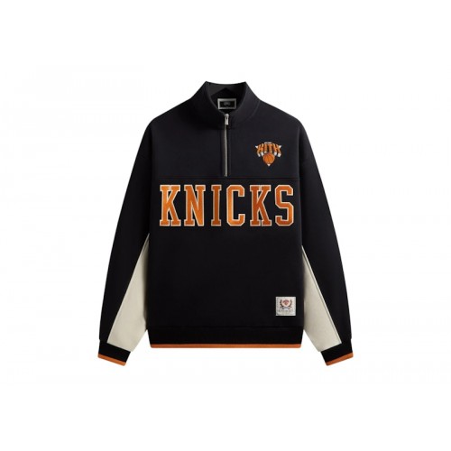 Kith x New York Knicks Madison Square Garden Vintage Nelson Quarter Zip Black