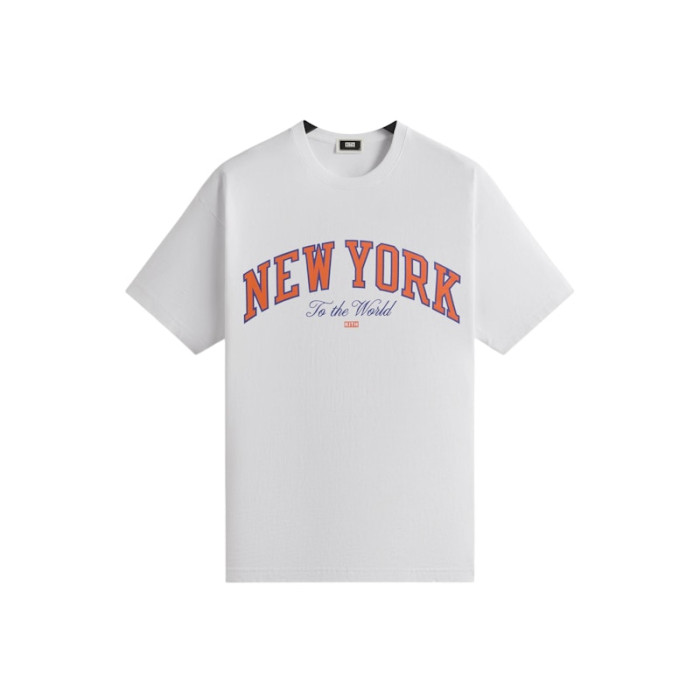 Kith x New York Knicks New York To The World Vintage Tee White