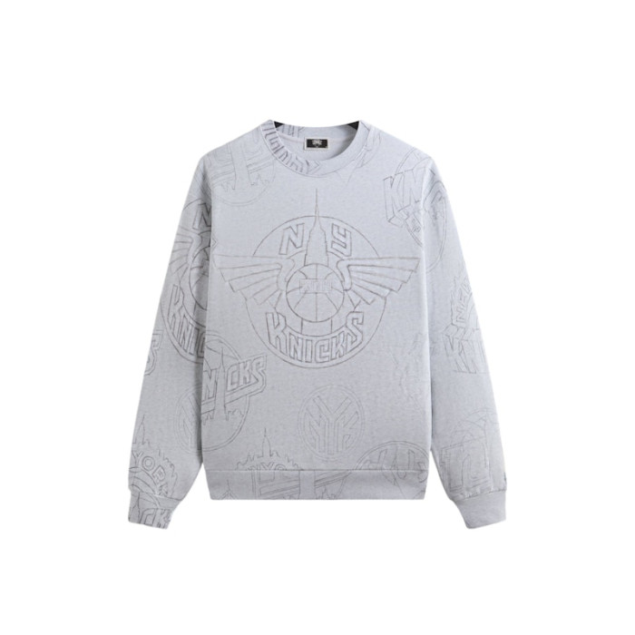 Kith x New York Knicks Sketched Vintage Nelson Crewneck Light Heather Grey