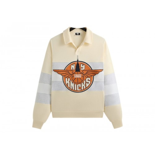 Оригинальный шмот Kith x New York Knicks Wings Nelson Collared Pullover Sandrift