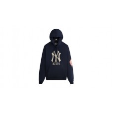 Kith x New York Yankees Plush Fleece Cropped Braxton Hoodie Nocturnal