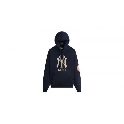 Kith x New York Yankees Plush Fleece Cropped Braxton Hoodie Nocturnal