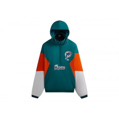 Оригинальный шмот Kith x NFL 47 Dolphins Quarter Zip Anorak With Hood Center