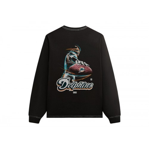Оригинальный шмот Kith x NFL 47 Dolphins Vintage Long Sleeve Tee Black