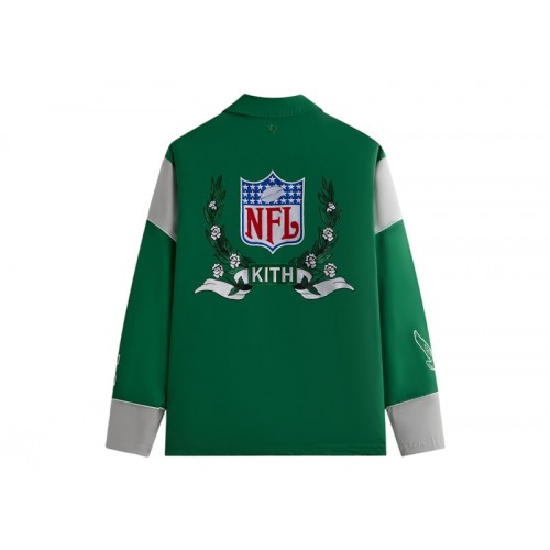 Оригинальный шмот Kith x NFL 47 Eagles Kieran Coaches Jacket Parrot