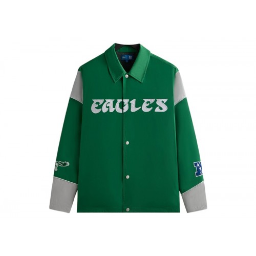 Оригинальный шмот Kith x NFL 47 Eagles Kieran Coaches Jacket Parrot