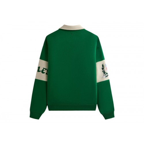 Оригинальный шмот Kith x NFL 47 Eagles Nelson Collared Pullover Parrot