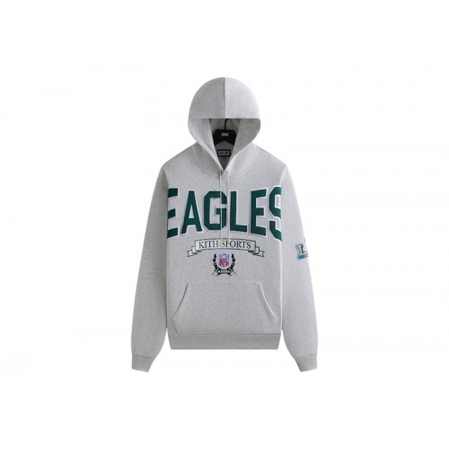 Оригинальный шмот Kith x NFL 47 Eagles Nelson Hoodie Light Heather Grey