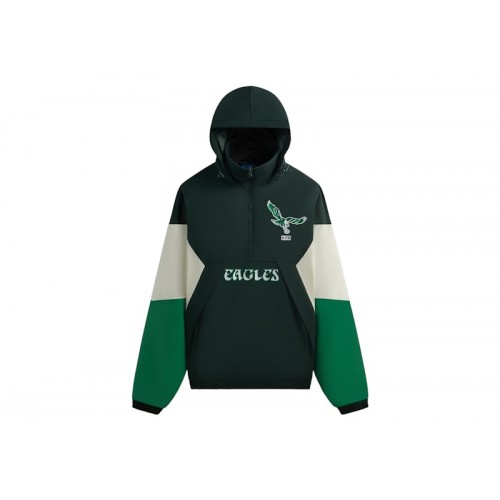 Оригинальный шмот Kith x NFL 47 Eagles Quarter Zip Anorak With Hood Stadium