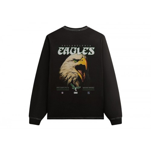 Оригинальный шмот Kith x NFL 47 Eagles Vintage Long Sleeve Tee Black