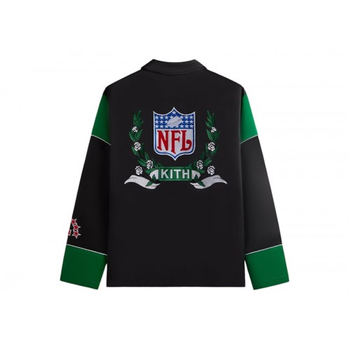 Оригинальный шмот Kith x NFL 47 Jets Kieran Coaches Jacket Black