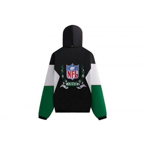 Оригинальный шмот Kith x NFL 47 Jets Quarter Zip Anorak With Hood Black