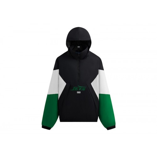 Оригинальный шмот Kith x NFL 47 Jets Quarter Zip Anorak With Hood Black