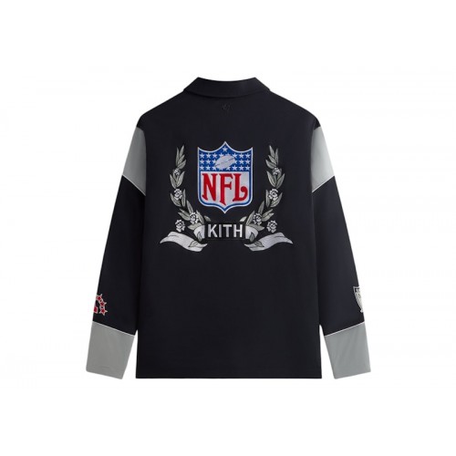 Оригинальный шмот Kith x NFL 47 Raiders Kieran Coaches Jacket Black