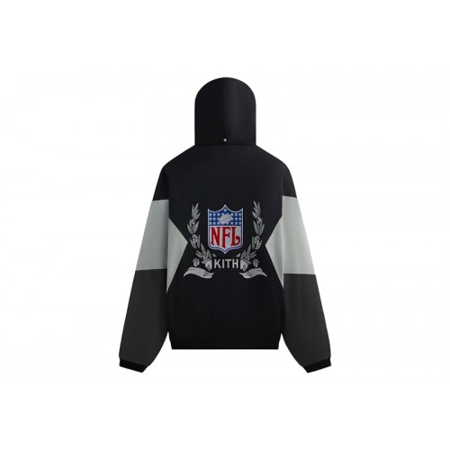 Оригинальный шмот Kith x NFL 47 Raiders Quarter Zip Anorak With Hood Black