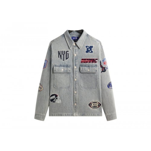 Kith x NFL New York Giants Denim Henson Shirt Cameron Wash
