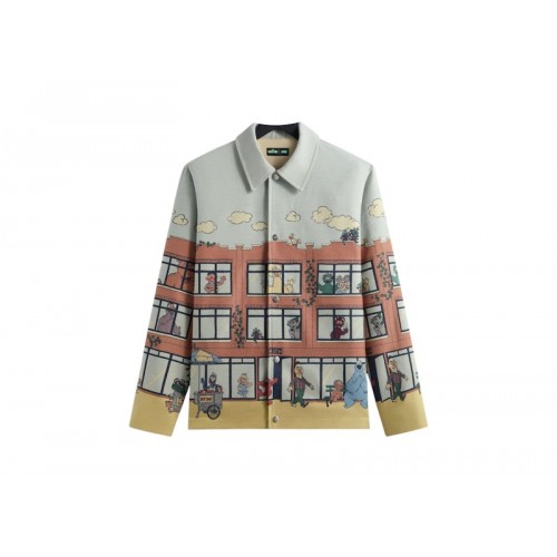 Kith x Sesame Street Lafayette St Tapestry Jacket Powder