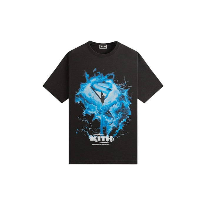 Kith x Superman 2025 Movie Lightning Vintage Tee Black