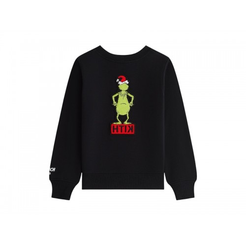 Оригинальный шмот Kith x The Grinch Kids Classic Standing Logo Crewneck Black