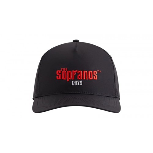 Kith x The Sopranos Nylon Bay Low Pinch Crown Snapback Black