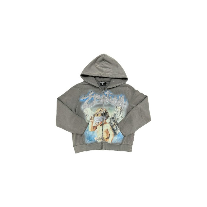 Худи Mixed Emotion Rhinestone Hoodie Grey Худи Mixed Emotion Rhinestone Hoodie Grey