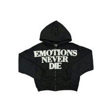 Mixed Emotions End Rhinestone Hoodie Black