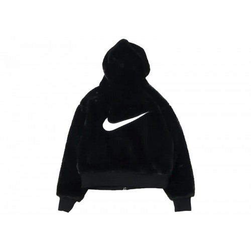 Nike Sportswear Essentials Faux Fur Jacket Black/White