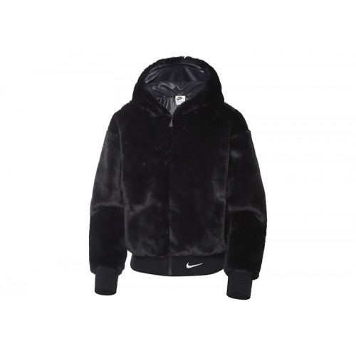 Nike Sportswear Essentials Faux Fur Jacket Black/White