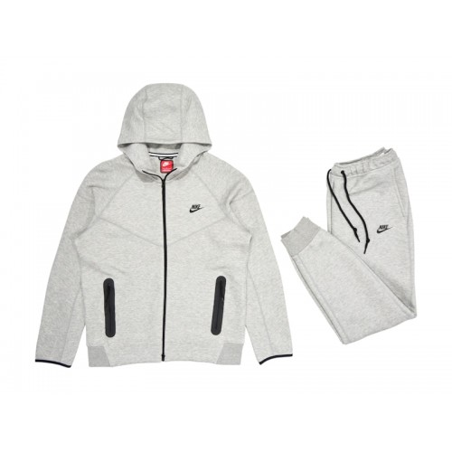 Nike Sportswear Tech Fleece Full-Zip Hoodie & Joggers Set Dark Heather Grey/Black