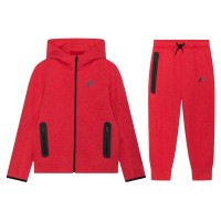 Nike Sportswear Tech Fleece Full-Zip Hoodie & Joggers Set Light University Red Heather/Black/Black