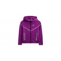 Nike Sportswear Tech Fleece Full Zip Windrunner Reflective Details Hoodie Bold Berry