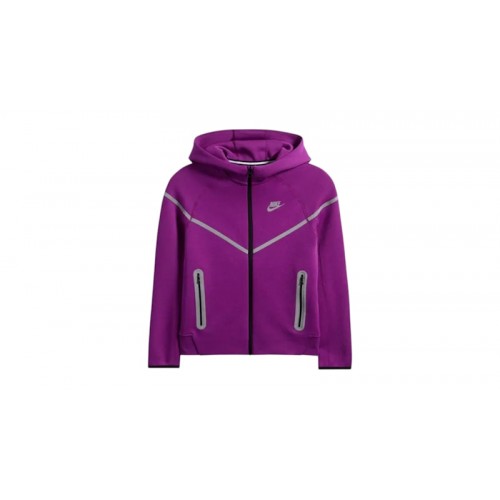 Nike Sportswear Tech Fleece Full Zip Windrunner Reflective Details Hoodie Bold Berry
