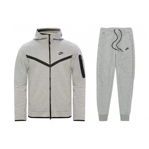 Nike Sportswear Tech Fleece Hoodie & Joggers Set (FW24) Dark Grey Heather/Black