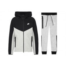 Nike Sportswear Tech Fleece Windrunner Full Zip Hoodie & Joggers Set Dark Grey Heather/Black/White