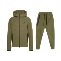 Nike Sportswear Tech Fleece Windrunner Full Zip Hoodie & Joggers Set Medium Olive/Black