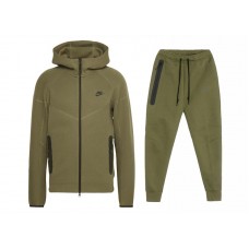 Nike Sportswear Tech Fleece Windrunner Full Zip Hoodie & Joggers Set Medium Olive/Black