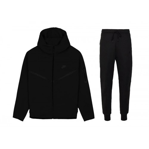 Nike Sportswear Tech Fleece Windrunner Full Zip Hoodie & Pant Set (FW24) Black/Black