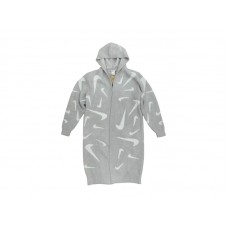 Nike Sportswear Womens Phoenix Cozy Boucle Long Knit Cardigan Grey