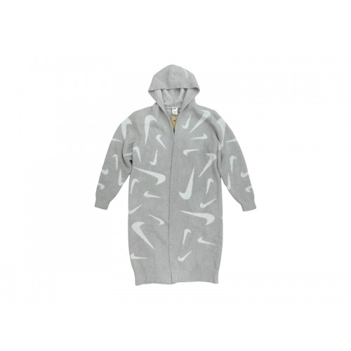 Nike Sportswear Womens Phoenix Cozy Boucle Long Knit Cardigan Grey