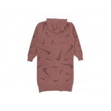 Nike Sportswear Womens Phoenix Cozy Boucle Long Knit Cardigan Mauve