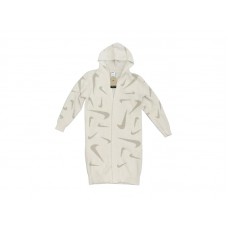 Nike Sportswear Womens Phoenix Cozy Boucle Long Knit Cardigan White