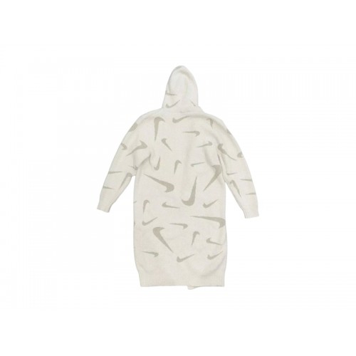 Nike Sportswear Womens Phoenix Cozy Boucle Long Knit Cardigan White