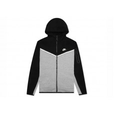 Nike Sportswear Tech Fleece Full-Zip Hoodie Black/Dark Grey Heather/White
