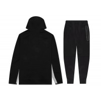 Nike Sportswear Tech Fleece Full Zip Hoodie & Joggers Set Black/Dark Grey Heather/White