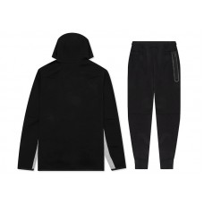 Nike Sportswear Tech Fleece Full Zip Hoodie & Joggers Set Black/Dark Grey Heather/White