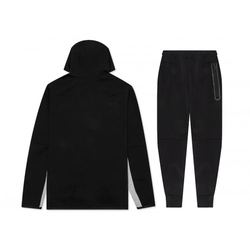 Nike Sportswear Tech Fleece Full Zip Hoodie & Joggers Set Black/Dark Grey Heather/White